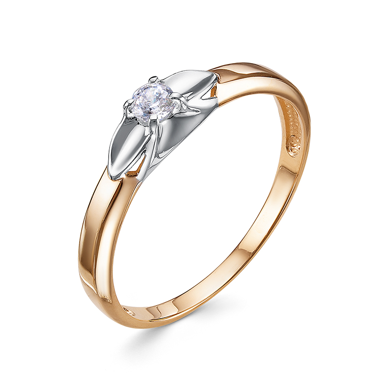 Кольцо из золота с камнем Фианит фото, цены