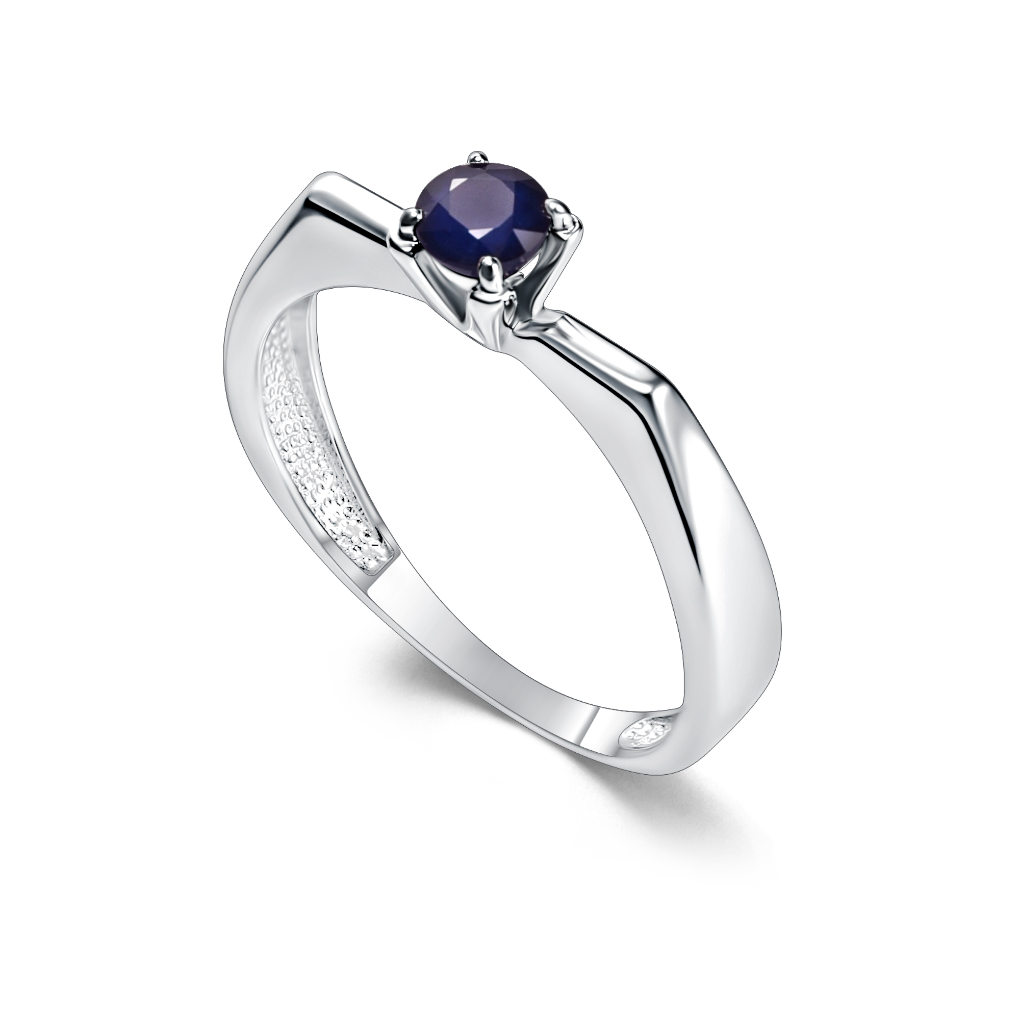 Кольцо из серебра с камнем Сапфир фото, цены