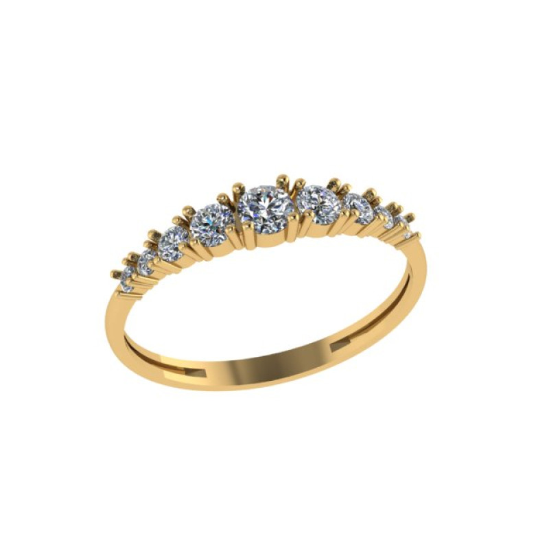 Кольцо из золота с камнем Фианит фото, цены