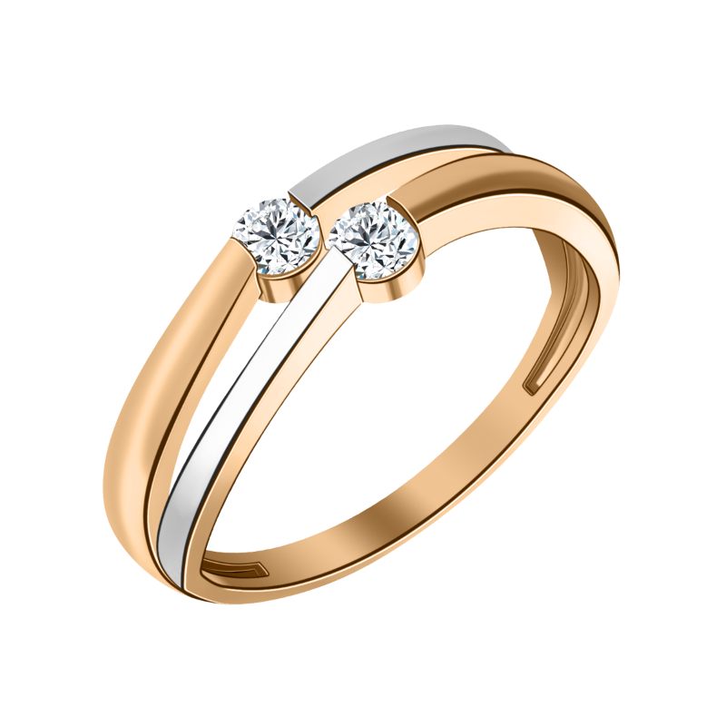 Кольцо из золота с камнем Фианит фото, цены