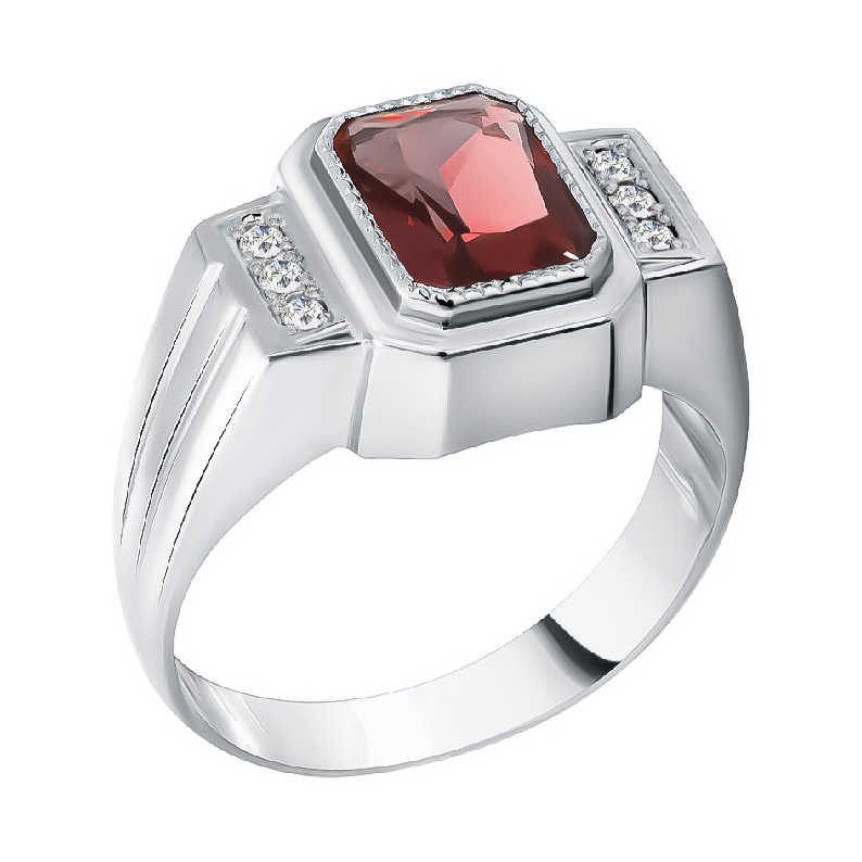 Печатка из серебра с камнем Фианит фото, цены