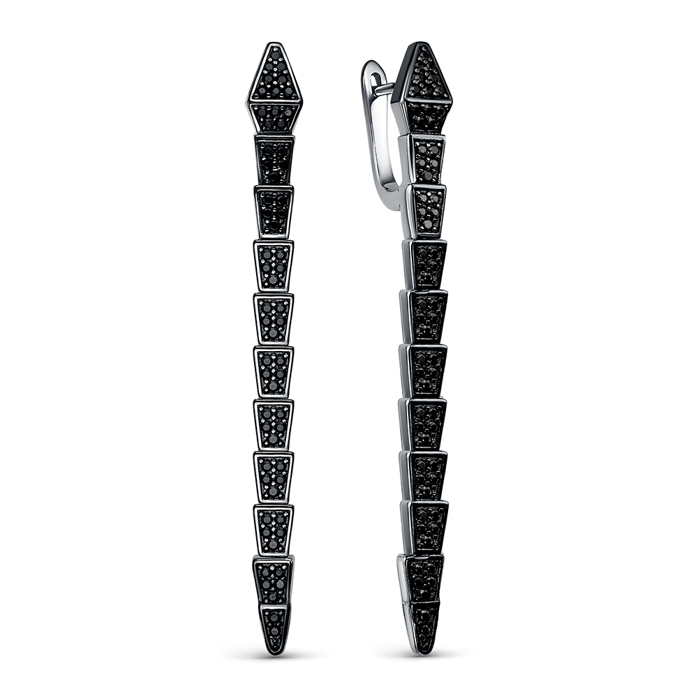 Серьги из серебра с камнем Шпинель фото, цены