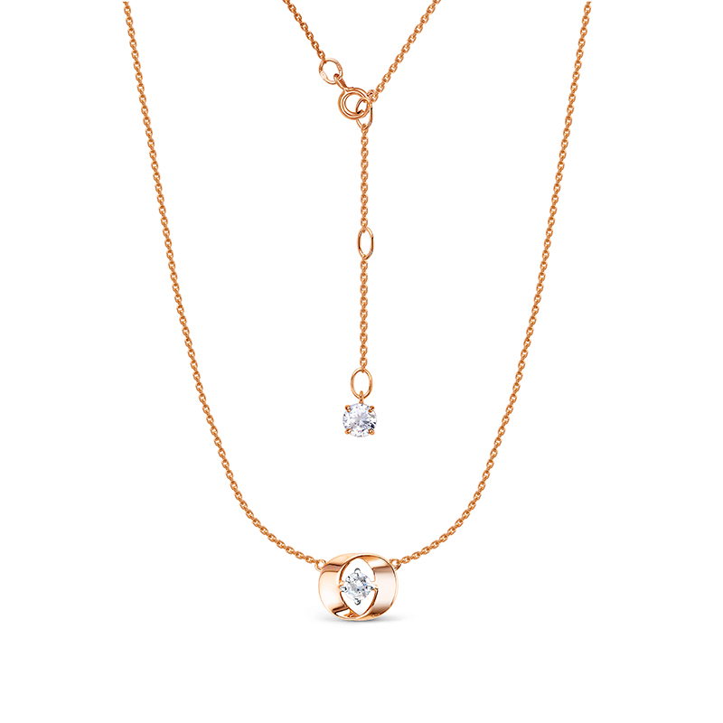 Колье из золота с камнем Фианит фото, цены