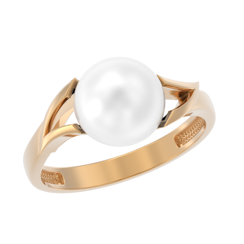 Кольцо из золота с камнем Жемчуг фото, цены