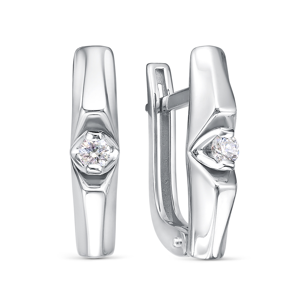 Серьги из золота с камнем Бриллиант фото, цены