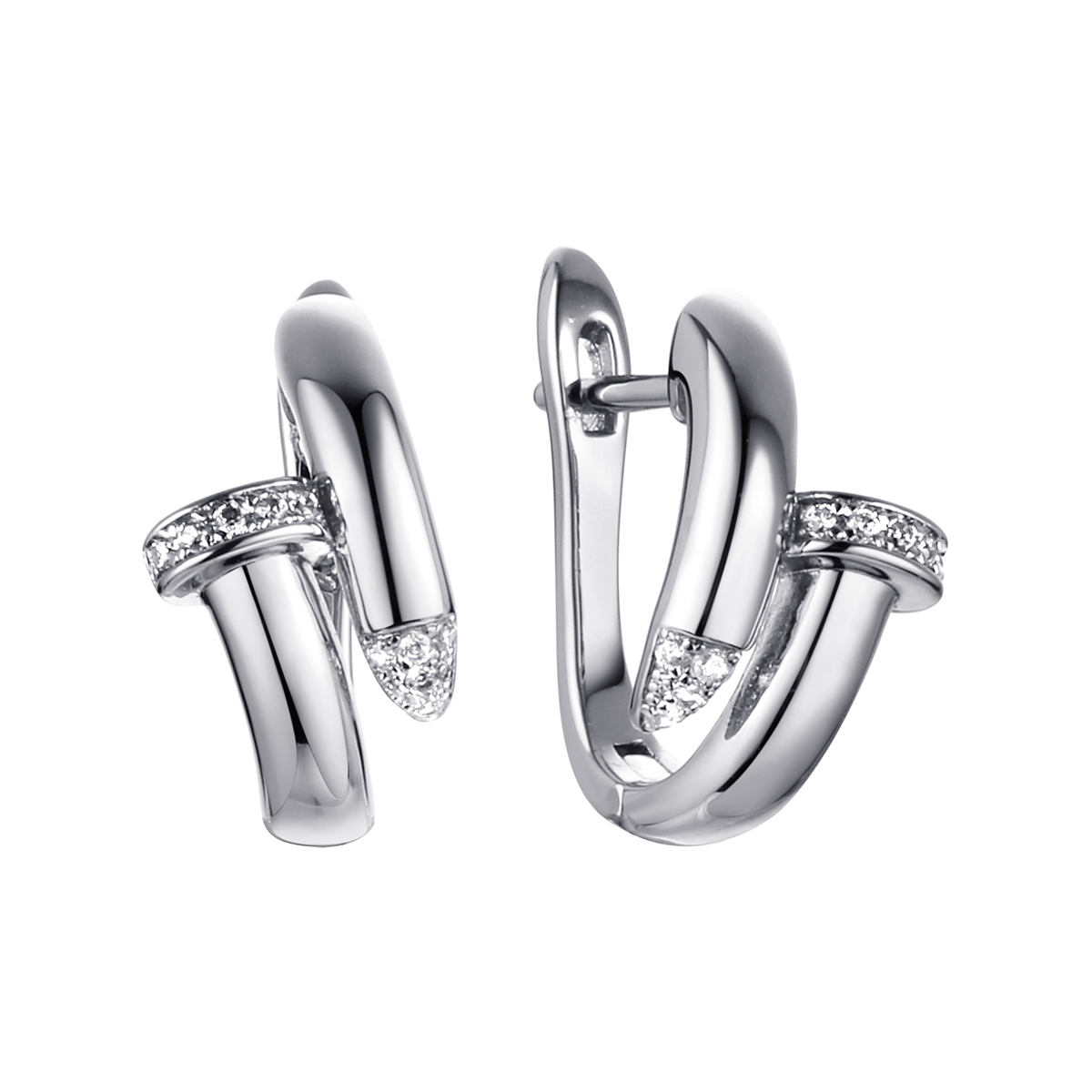 Серьги из серебра с камнем Фианит фото, цены