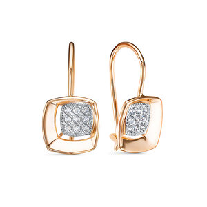 Серьги из золота с камнем Фианит фото, цены