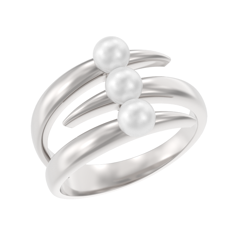 Кольцо из серебра с камнем Жемчуг фото, цены