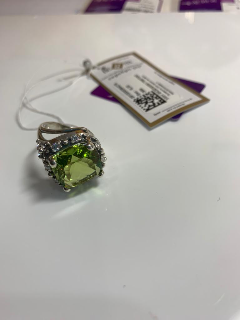 Кольцо из серебра с камнем Аквамарин фото, цены