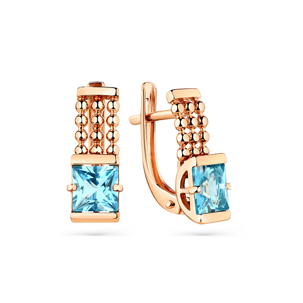 Серьги из золота с камнем Топаз фото, цены