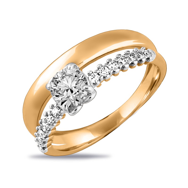 Кольцо из золота с камнем Фианит фото, цены