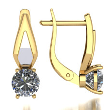 Серьги из золота с камнем Фианит фото, цены