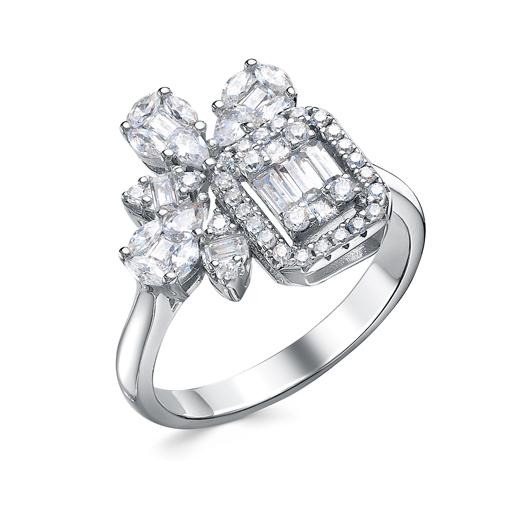 Кольцо из серебра с камнем Циркон фото, цены