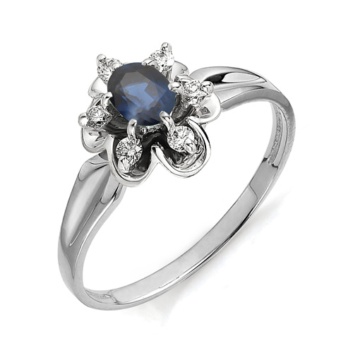 Кольцо из золота с камнем Бриллиант, Сапфир фото, цены