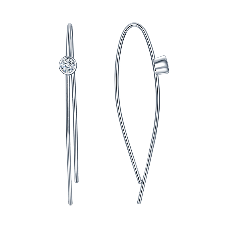 Серьги из серебра с камнем Циркон фото, цены