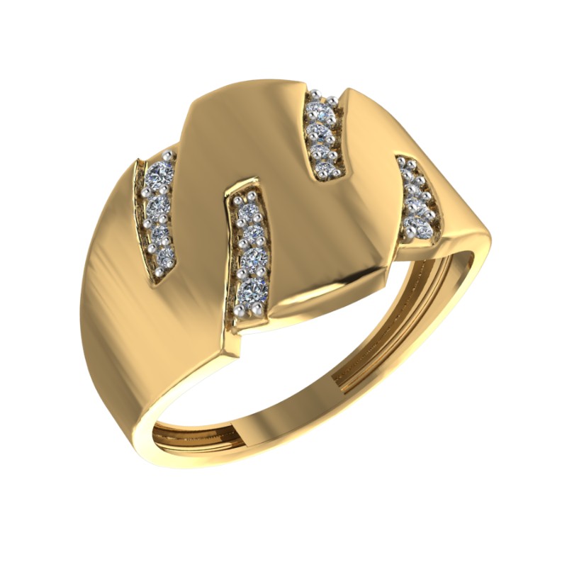 Кольцо из золота с камнем Фианит фото, цены