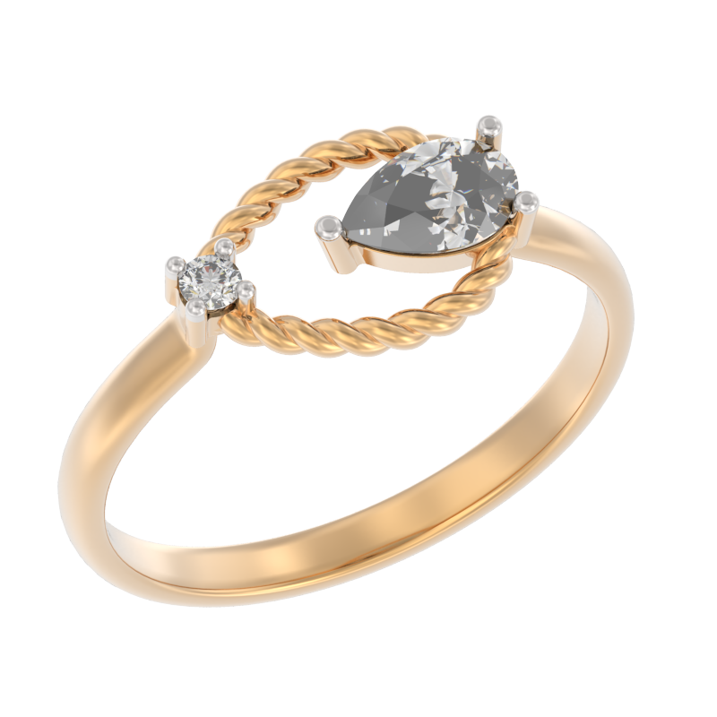 Кольцо из золота с камнем Фианит фото, цены