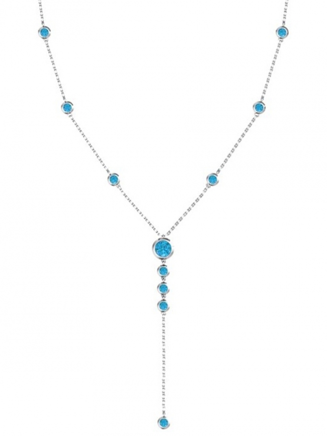 Колье из серебра с камнем Фианит фото, цены