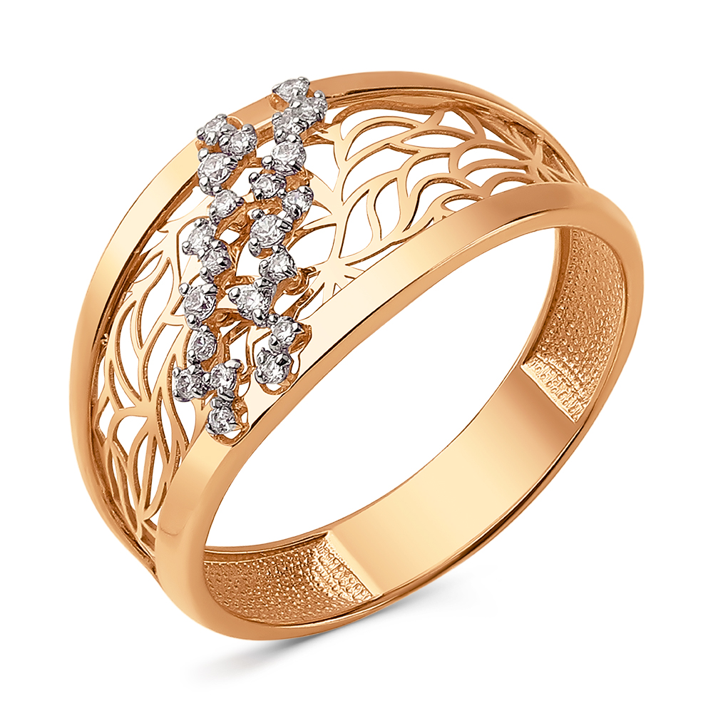 Кольцо из золота с камнем Фианит фото, цены