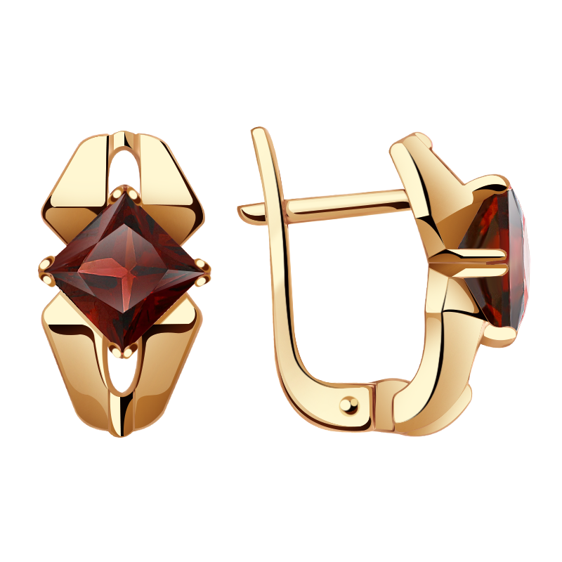 Серьги из золота с камнем Лондон топаз фото, цены