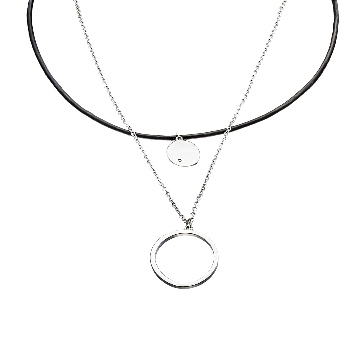 Колье из серебра с камнем Циркон фото, цены