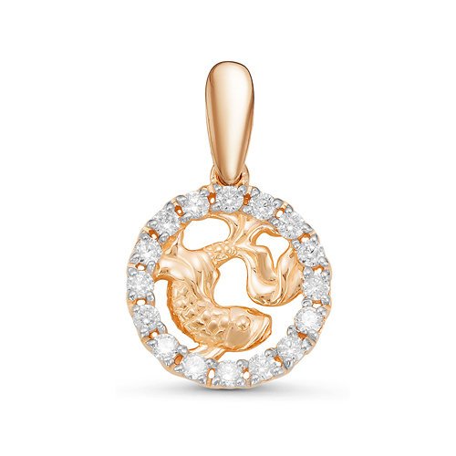 Знак из золота с камнем Фианит фото, цены