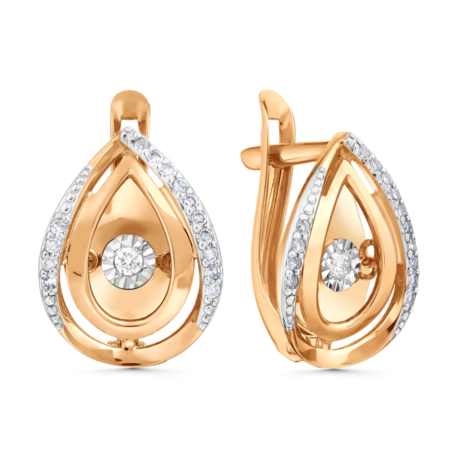 Серьги из золота с камнем Бриллиант,  фото, цены