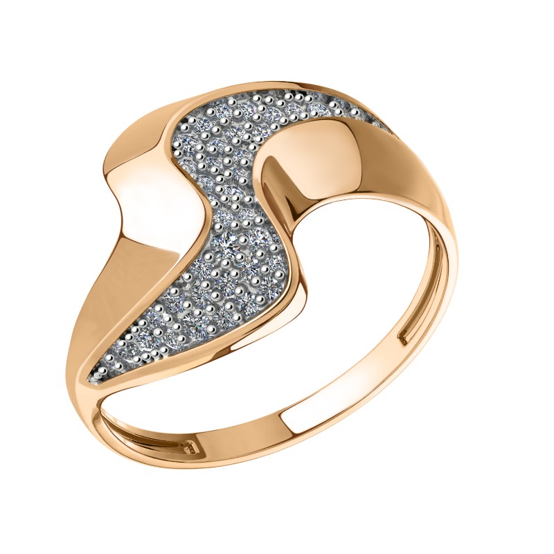 Кольцо из золота с камнем Фианит фото, цены