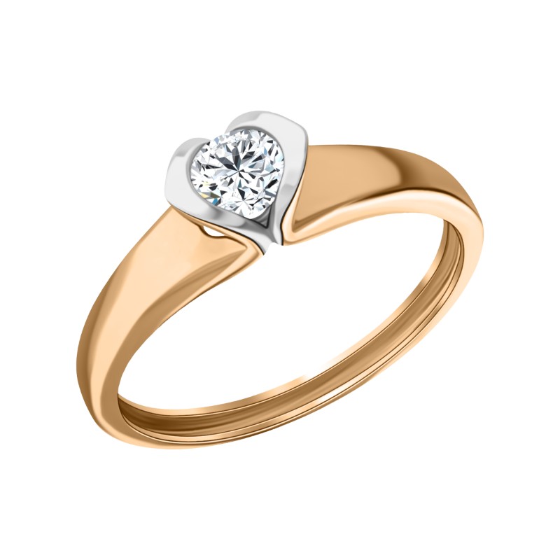 Кольцо из золота с камнем Фианит фото, цены