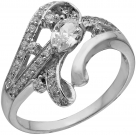 Кольцо из серебра с камнем Куб цирконий фото, цены