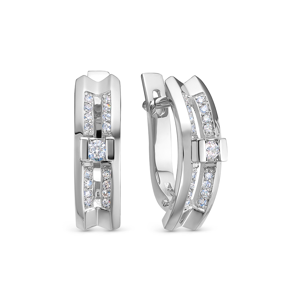 Серьги из золота с камнем Бриллиант фото, цены