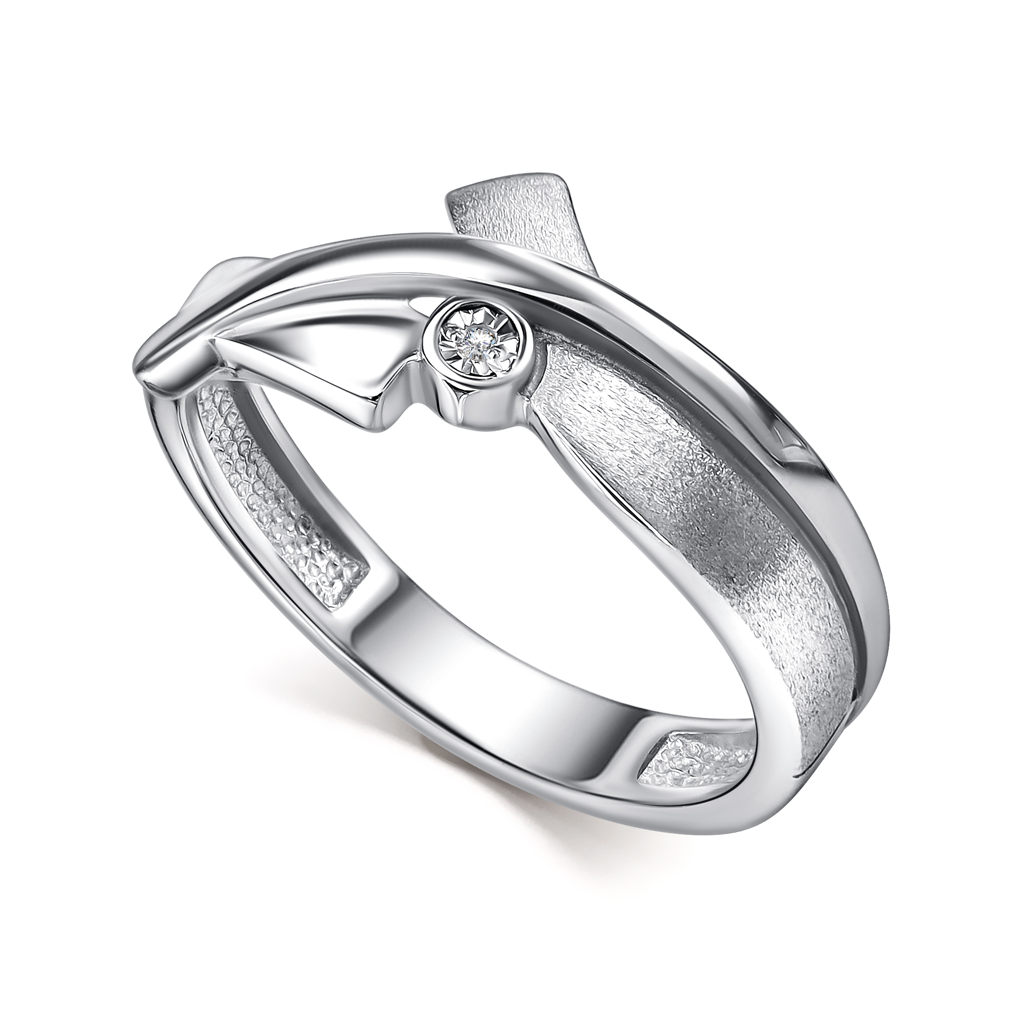 Кольцо из серебра с камнем Бриллиант фото, цены