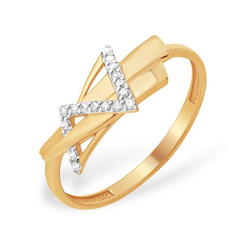 Кольцо из золота с камнем Фианит фото, цены