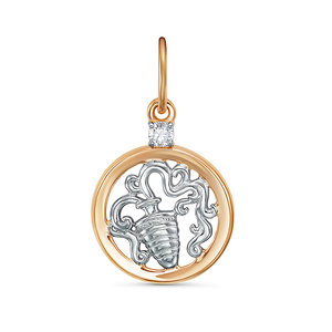 Знак из золота с камнем Фианит фото, цены