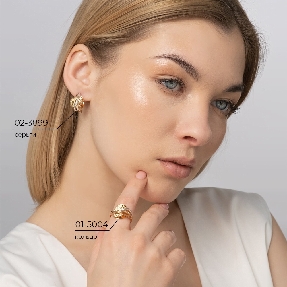 Серьги из золота с камнем Фианит фото, цены