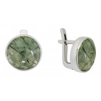 Серьги из серебра с камнем Кварц фото, цены