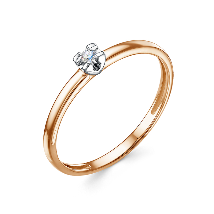 Кольцо из золота с камнем Бриллиант фото, цены