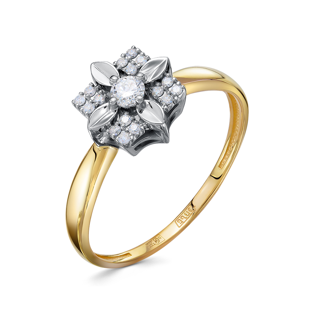 Кольцо из золота с камнем Бриллиант фото, цены