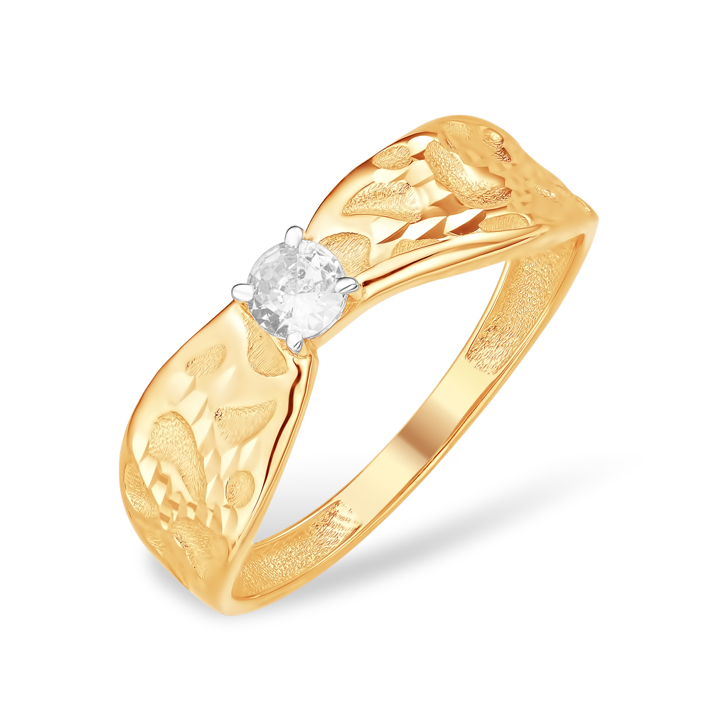 Кольцо из золота с камнем Фианит фото, цены