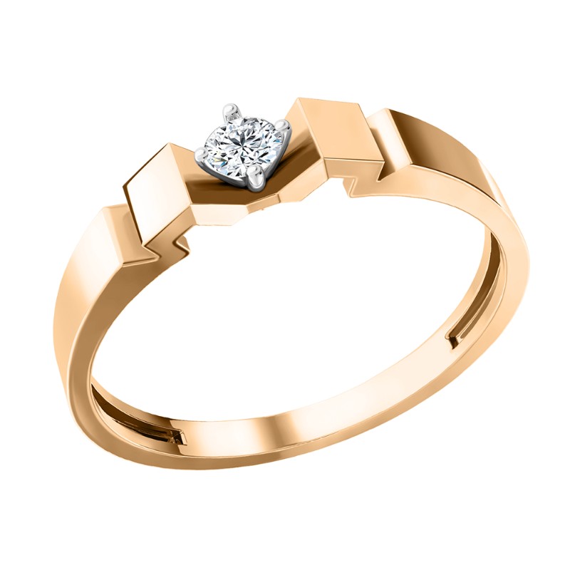 Кольцо из золота с камнем Фианит фото, цены