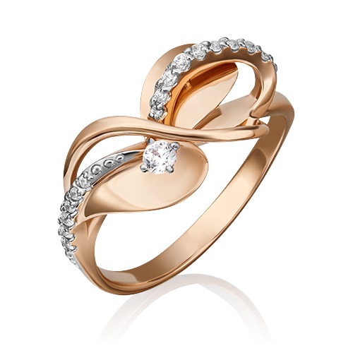 Кольцо из золота с камнем Фианит фото, цены