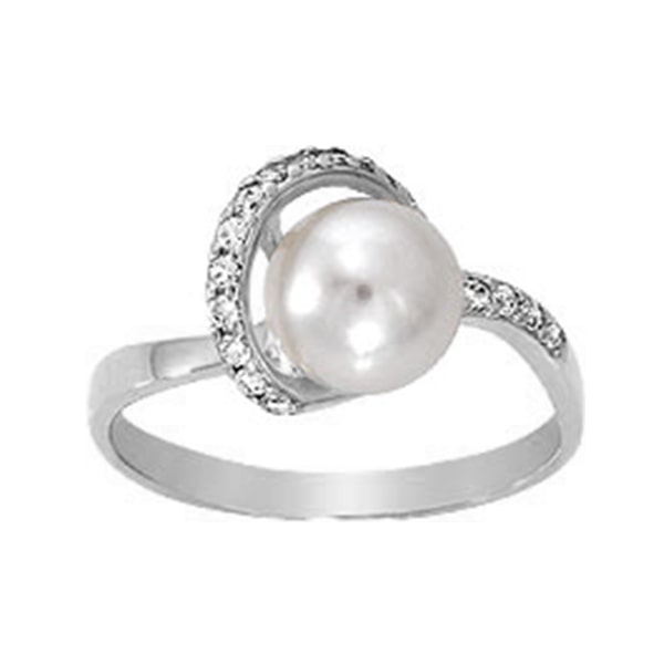 Кольцо из серебра с камнем Жемчуг фото, цены