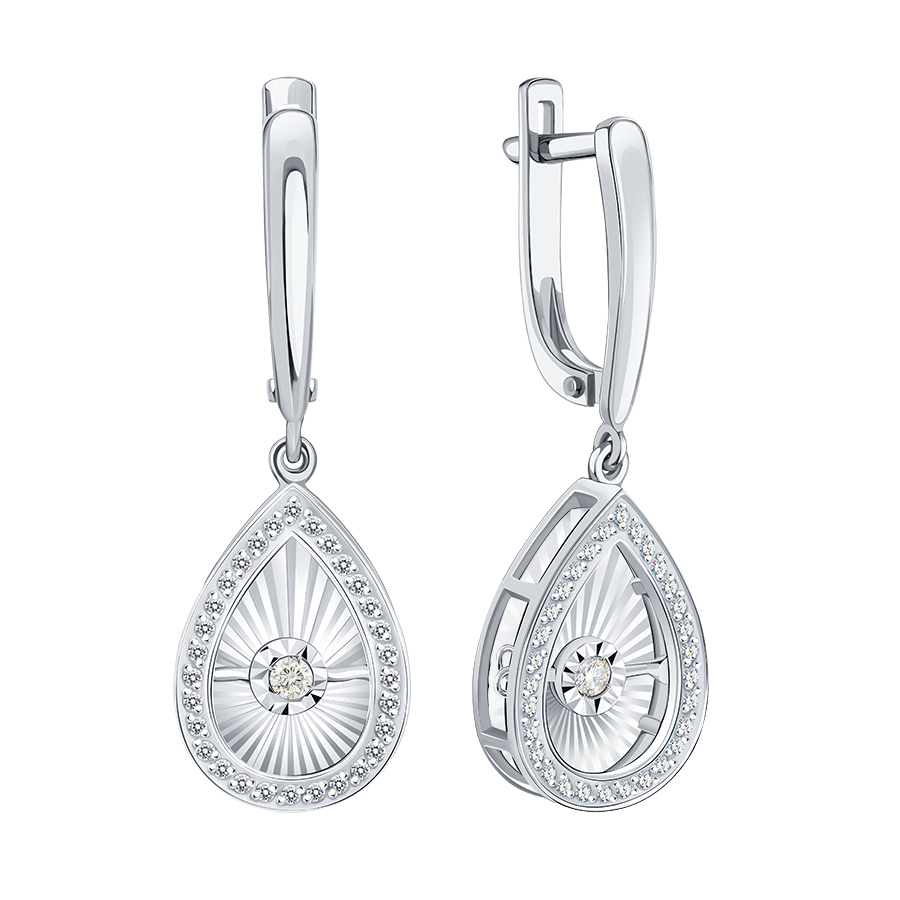 Серьги из золота с камнем Бриллиант,  фото, цены