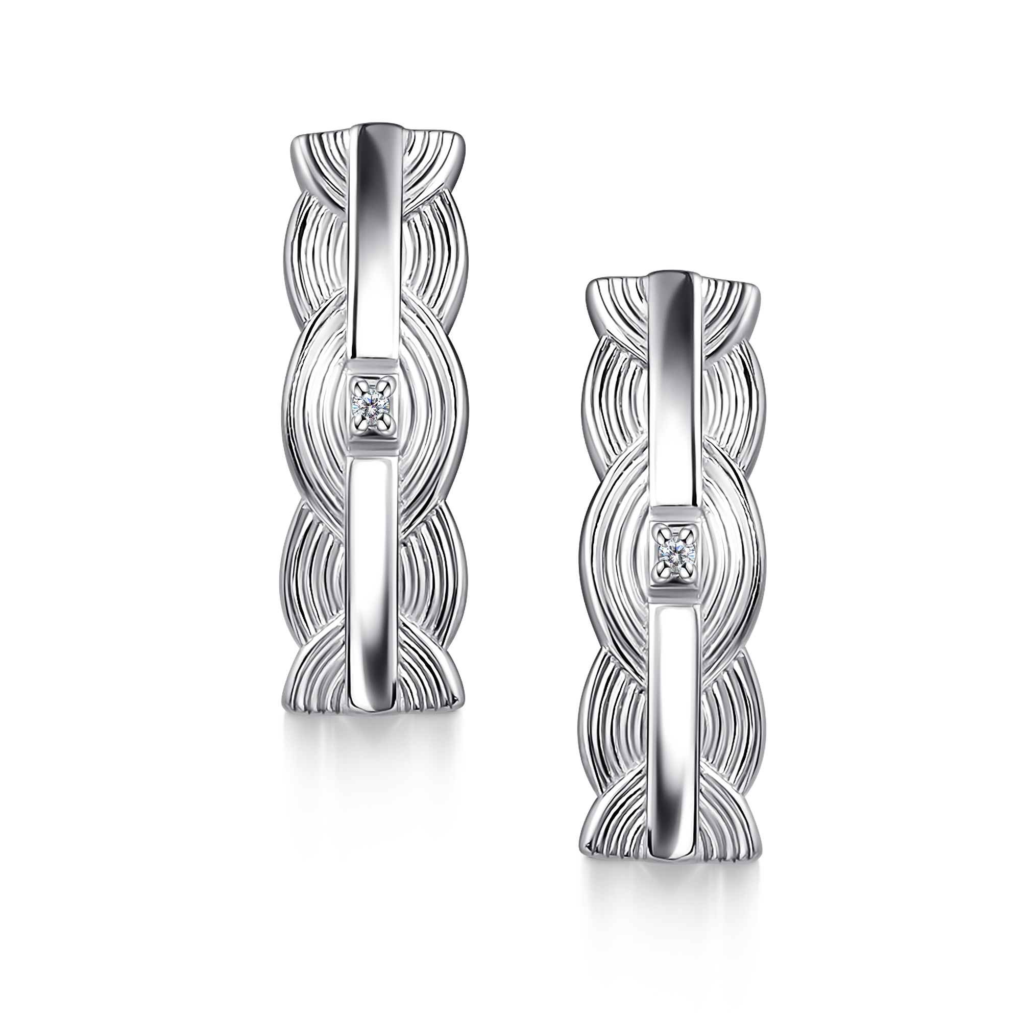 Серьги из серебра с камнем Бриллиант фото, цены