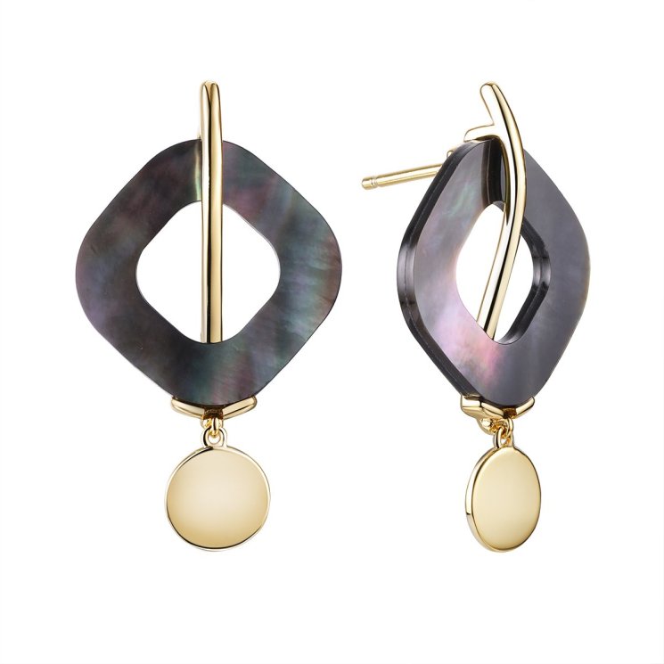 Пуссеты из серебра с камнем Перламутр фото, цены