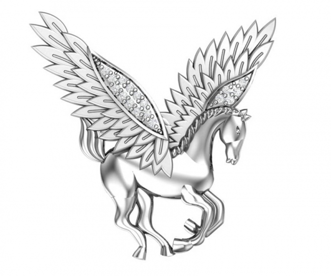 Брошь из серебра с камнем Фианит фото, цены