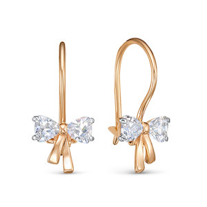 Серьги из золота с камнем Фианит фото, цены