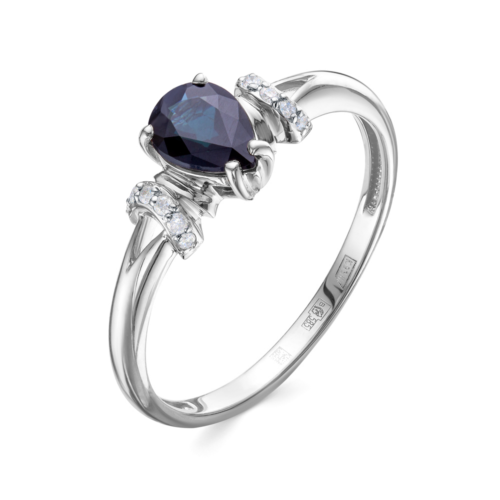 Кольцо из золота с камнем Бриллиант, Сапфир фото, цены