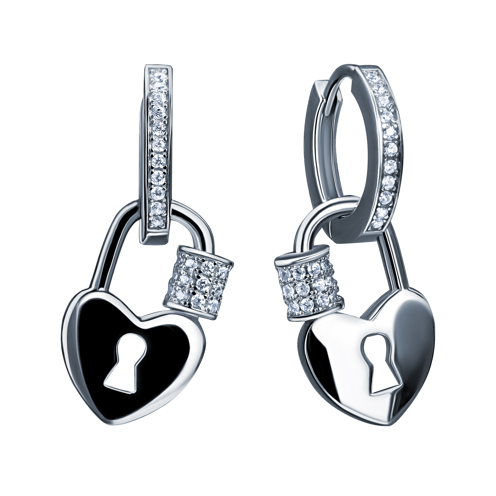 Серьги из серебра с камнем Циркон фото, цены