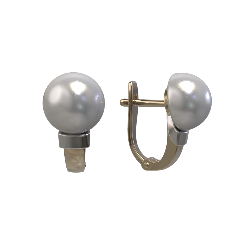 Серьги из золота с камнем Жемчуг фото, цены